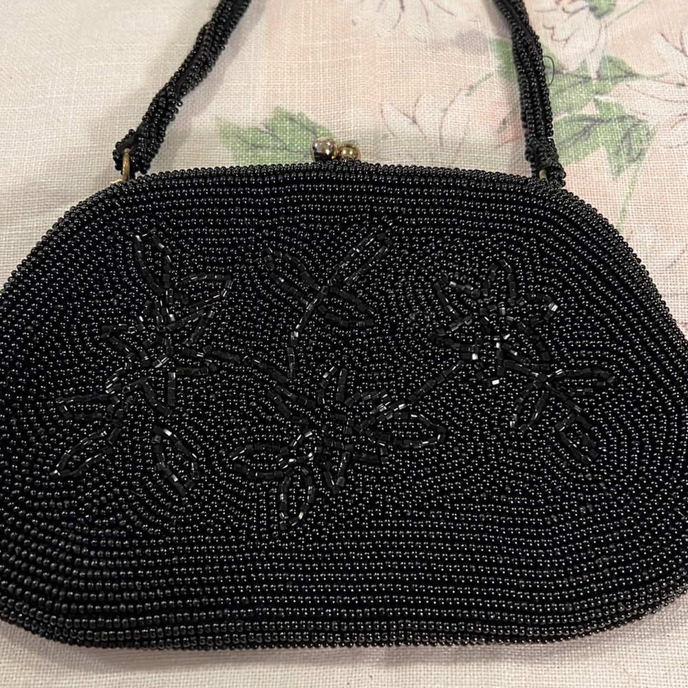 Richere bag by Walborg black beaded evening bag clutch